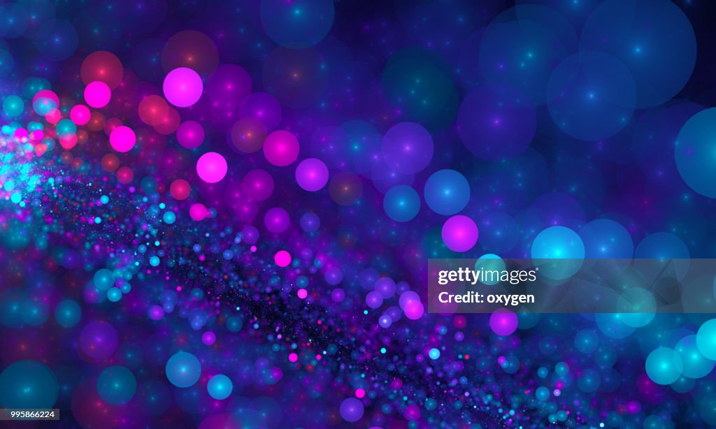 Abstract pink and blue spotted bokeh background