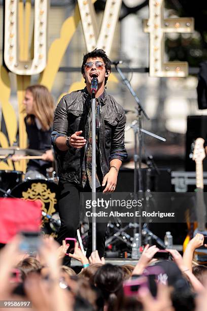 Musician Joe Jonas performs live at the Grove to kick off the summer concert series on May 15, 2010 in Los Angeles, California.