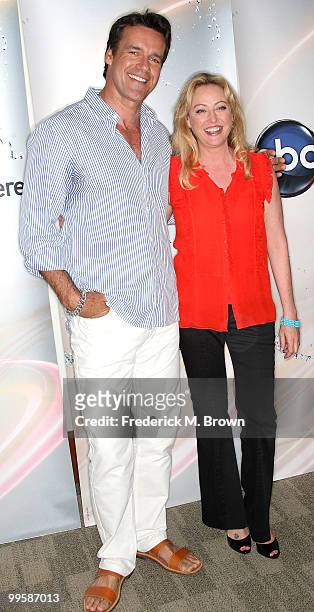 Actor David James Elliott and actress Virginia Madsen attend the Disney and ABC Television Group Summer press junket at ABC on May 15, 2010 in...