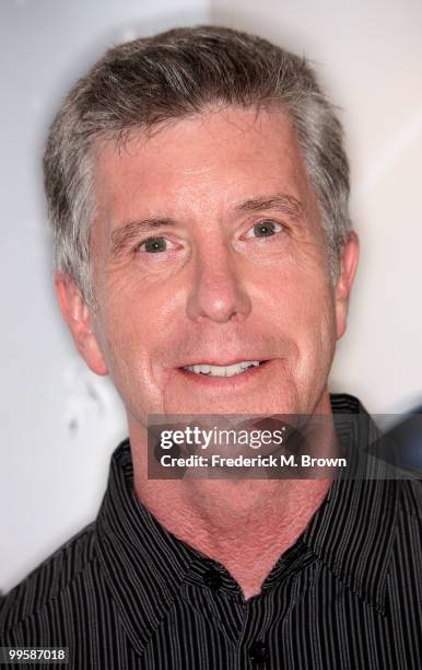 Host Tom Bergeron attends the Disney and ABC Television Group Summer press junket at ABC on May 15, 2010 in Burbank, California.