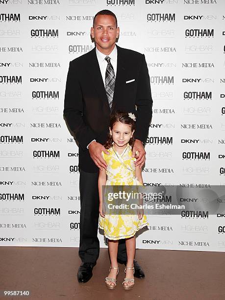Yankees third baseman Alex 'A-Rod' Rodriguez and daughter Tasha Rodriguez attend the Alex Rodriguez cover party hosted by Jason Binn & Niche Media's...