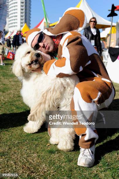 Dog lover attends the RSPCA Million Paws Walk at Sydney Olympic Park on May 16, 2010 in Sydney, Australia.
