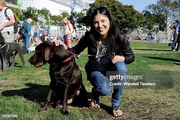 Nikki Phillips; Rose Kelly; Lyndsey Rodrigues attends the RSPCA Million Paws Walk at Sydney Olympic Park on May 16, 2010 in Sydney, Australia.