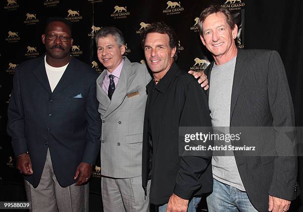 Football linebacker Andre Tippett, basketball player Ernie DiGregorio, football quarterback Doug Flutie and guest attend the 2nd Anniversary...