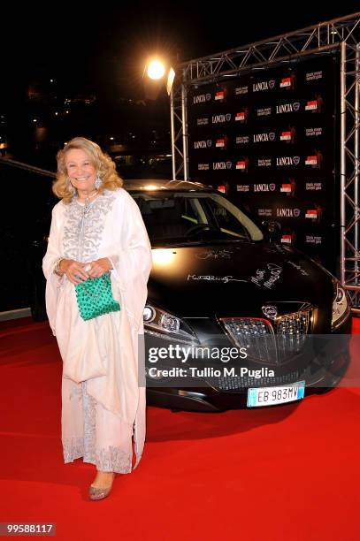 Marta Marzotto attends the Black Moon Benefit Gala for the Mandela Foundation, hosted by Lancia on board of the Signora del Vento on May 15, 2010 in...