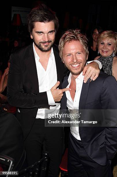 Musicians Juanes and Noel Schajris attend the 8th annual FedEx and St. Jude Angels and Stars Gala at InterContinental Hotel on May 15, 2010 in Miami,...