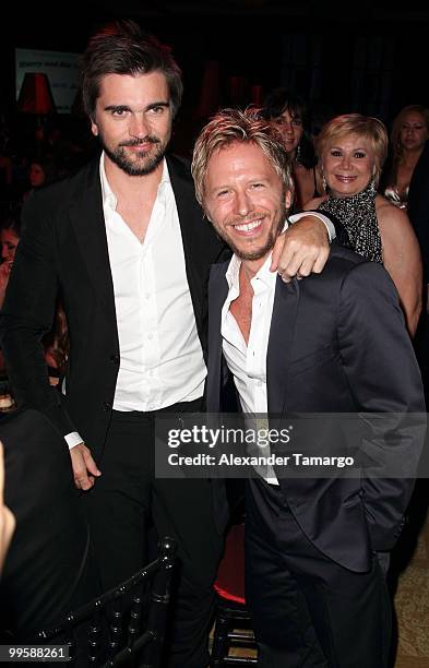 Musicians Juanes and Noel Schajris attend the 8th annual FedEx and St. Jude Angels and Stars Gala at InterContinental Hotel on May 15, 2010 in Miami,...