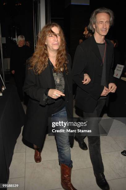 Singer Patti Smith attends The Patti Smith Benefit Concert For The American Folk Art Museum at Espace on May 15, 2010 in New York City.