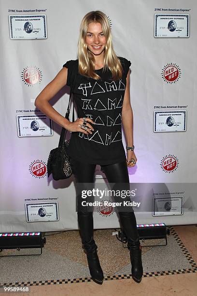 Model Jessica Hart attends the after party for The National concert benefit presented by ZYNC from American Express at Skylight One Hanson on May 15,...