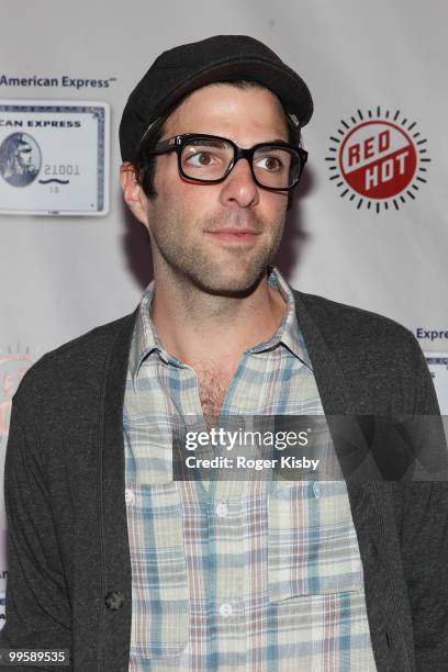 Actor Zach Quinto attends the after party for The National concert benefit presented by ZYNC from American Express at Skylight One Hanson on May 15,...