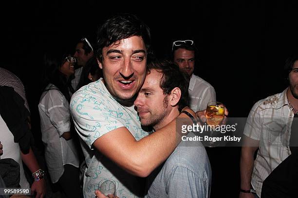 Ed Droste of Grizzly Bear and Aaron Dessner of The National attend the after party for The National concert benefit presented by ZYNC from American...