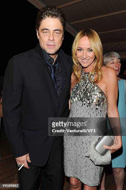Actor Benicio Del Toro and Gucci Creative Director Frida Giannini attend the Vanity Fair and Gucci Party Honoring Martin Scorsese during the 63rd...