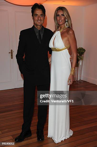 Giulio Base and Tiziana Rocca attends the Vanity Fair and Gucci Party Honoring Martin Scorsese during the 63rd Annual Cannes Film Festival at the...