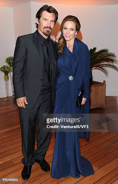 Josh Brolin and Diane Lane attend the Vanity Fair and Gucci Party Honoring Martin Scorsese during the 63rd Annual Cannes Film Festival at the Hotel...