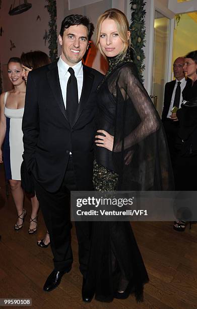 Archie Drury and model Karolina Kurkova attend the Vanity Fair and Gucci Party Honoring Martin Scorsese during the 63rd Annual Cannes Film Festival...