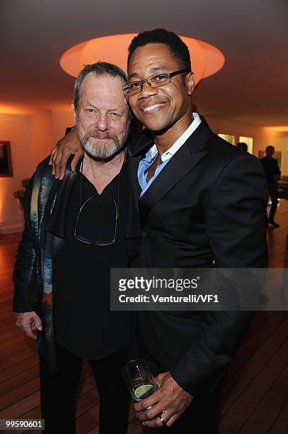 Director Terry Gilliam and Cuba Gooding Jnr attend the Vanity Fair and Gucci Party Honoring Martin Scorsese during the 63rd Annual Cannes Film...
