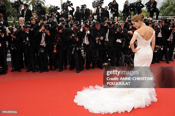 Spanish actress Elsa Pataky arrives for the screening of "You Will Meet a Tall Dark Stranger" presented out of competition at the 63rd Cannes Film...