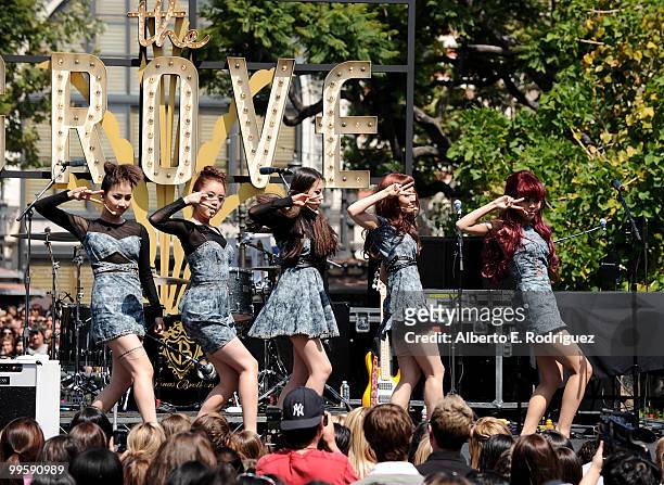 The Wonder Girls perform live at the Grove to kick off the summer concert series on May 15, 2010 in Los Angeles, California.