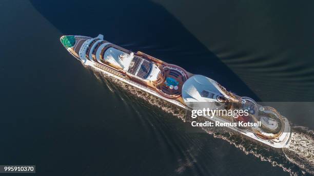 serenade of the seas cruiser ship passing by in the stockholm swedish archipelago - remus kotsell stock pictures, royalty-free photos & images