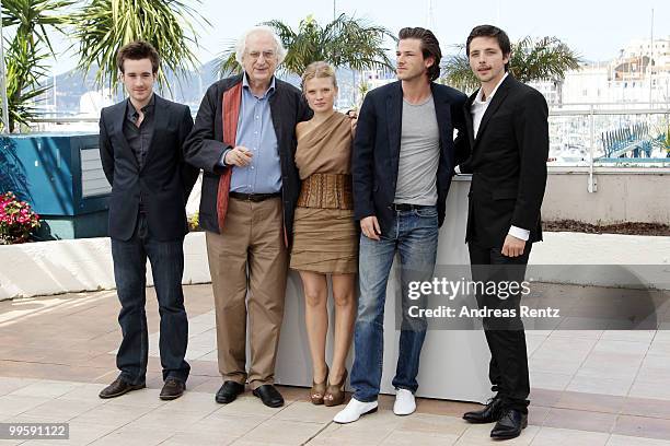 Actor Gregoire Leprince -Ringuet, director Bertrand Tavernier with actress Melanie Thierry and actors Gaspard Ulliel, Raphael Personnaz attend the...