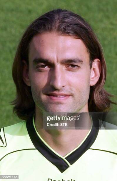 An undated photo shows a portrait of Sakis Prittas who will join the Greek national team for the 2010 football world cup in South Africa. AFP PHOTO /...