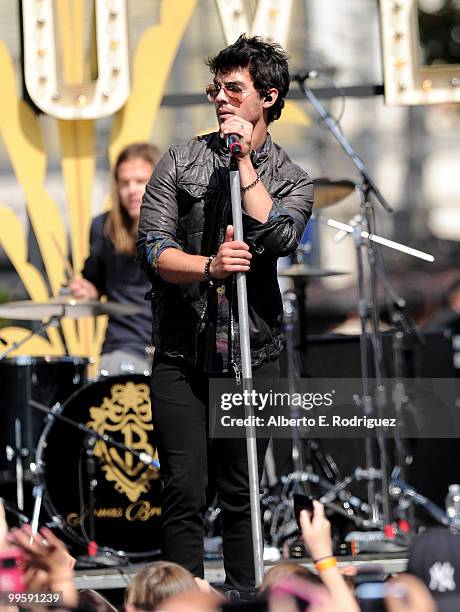 Musician Joe Jonas performs live at the Grove to kick off the summer concert series on May 15, 2010 in Los Angeles, California.