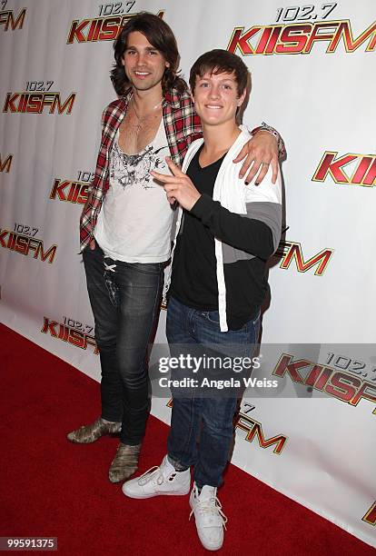 Justin Gaston and Alex Lambert arrive at KIIS FM's Wango Tango 2010 at the Staples Center on May 15, 2010 in Los Angeles, California.