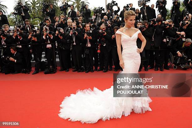 Spanish actress Elsa Pataky arrives for the screening of "You Will Meet a Tall Dark Stranger" presented out of competition at the 63rd Cannes Film...