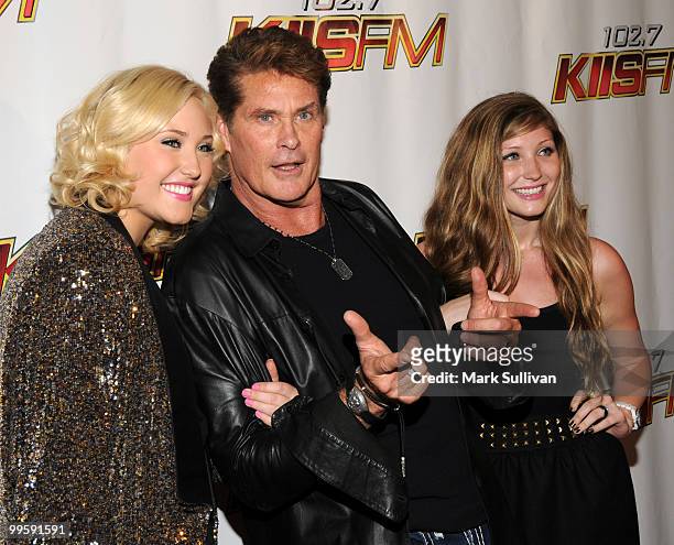 David Hasselhoff with his daughters Hayley Hasselhoff and Taylor Hasselhoff attend KIIS FM's 2010 Wango Tango Concert at Nokia Theatre L.A. Live on...