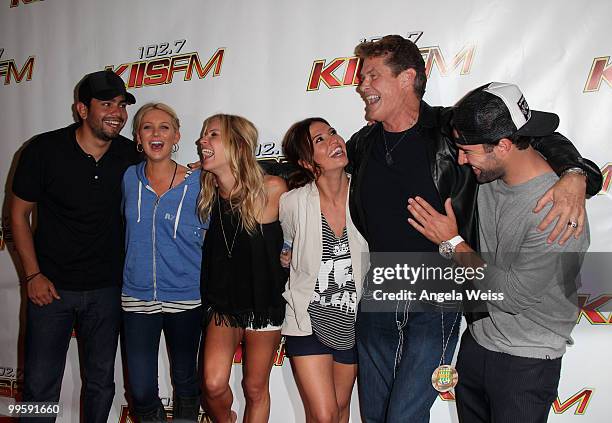 Personalities Frankie Delgado, Stephanie Pratt, Kristin Cavallari, Stacey Hall, actor David Hasselhoff and Brody Jenner arrive at KIIS FM's Wango...