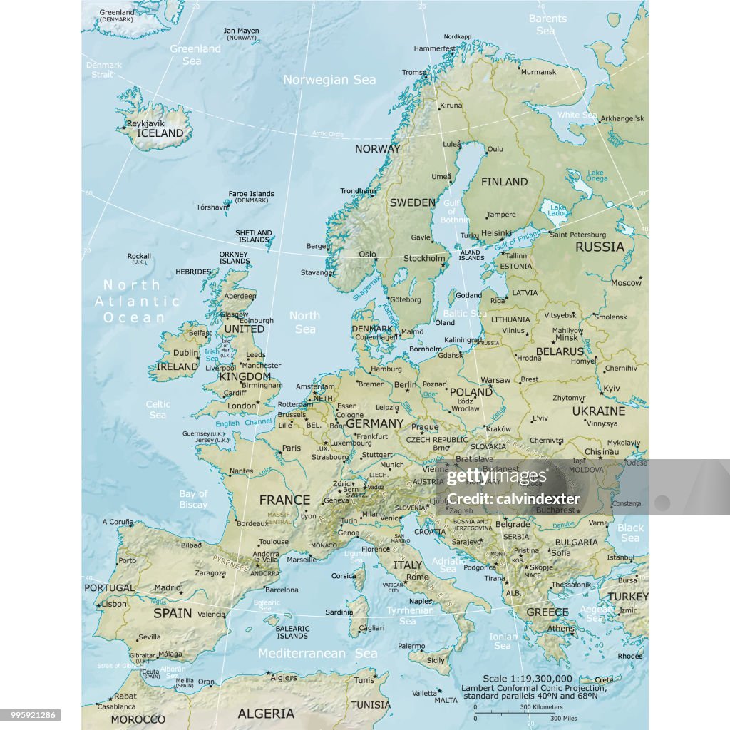 Mapa físico de Europa