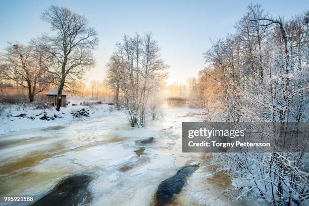 frozen river - pettersson stock pictures, royalty-free photos & images