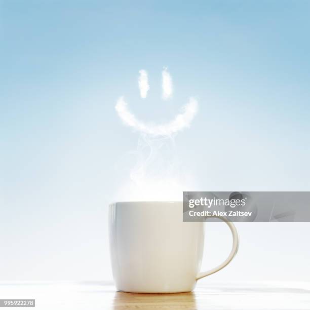 offee cup with smile symbol - zaitsev stock pictures, royalty-free photos & images