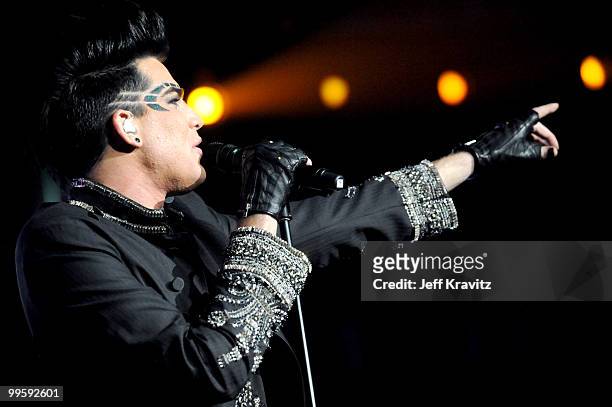 Adam Lambert performs at KIIS FM's 2010 Wango Tango Concert at Nokia Theatre L.A. Live on May 15, 2010 in Los Angeles, California.