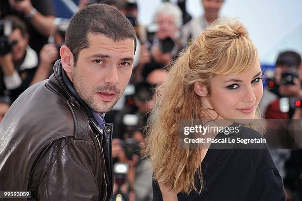 Actor actor Melvil Poupaud and Actress Louise Bourgoin attend the "Black Heaven" Photocall at the Palais des Festivals during the 63rd Annual Cannes...