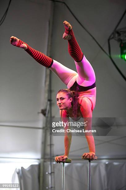 Performer from Cirque Berzerk performs at the Sungod Festival at UCSD on May 14, 2010 in San Diego, California.