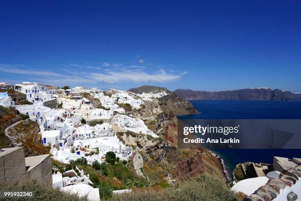 village of oia, santorini - larkin stock pictures, royalty-free photos & images