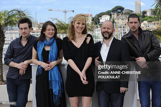 French actor Gregoire Leprince-Ringuet, Belgian actress Pauline Etienne, French actress Louise Bourgoin, French director Gilles Marchand and French...