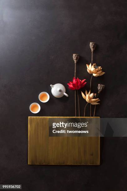 Traditional east asian still life background.