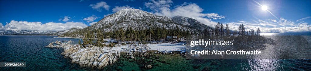 Lake Tahoe Sand Harbor Aerial Panoramic