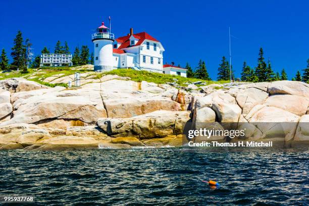 me-vinalhaven-heron neck light - vinalhaven stock-fotos und bilder