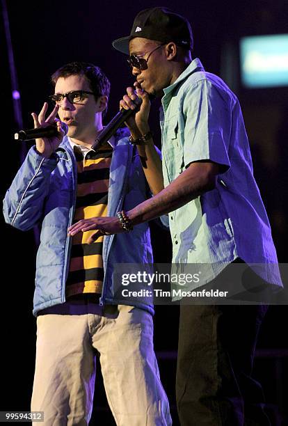 Rivers Cuomo and B.o.B. Perform as part of KIIS FM's Wango Tango 2010 at Staples Center on May 15, 2010 in Los Angeles, California.