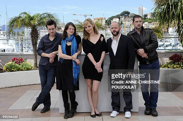 French actor Gregoire Leprince-Ringuet, Belgian actress Pauline Etienne, French actress Louise Bourgoin, French director Gilles Marchand and French...