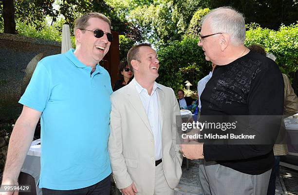 Manager of Sam Film Iceland Thor Arnason, Mr Robinson and CEO of Sam Film Iceland Arnie Samuelsen attend the Morgan Creek International Brunch during...