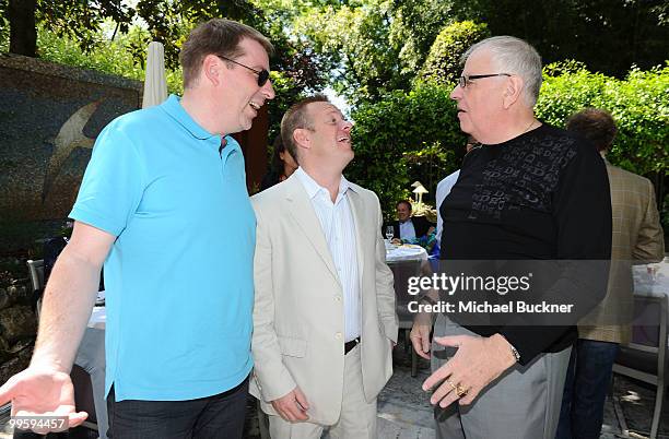 Manager of Sam Film Iceland Thor Arnason, Mr Robinson and CEO of Sam Film Iceland Arnie Samuelsen attend the Morgan Creek International Brunch during...