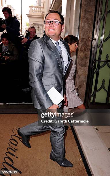 Alan Carr and Natalie Imbruglia attend the wedding of David Walliams and Lara Stone at Claridge's Hotel on May 16, 2010 in London, England.