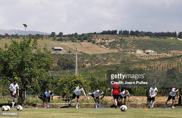 Player of Germany warm up during the German National Team training session at Verdura Golf and Spa Resort on May 16, 2010 in Sciacca, Italy.