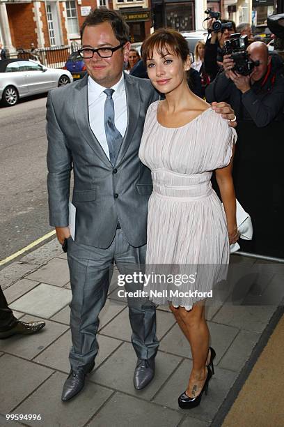 Alan Carr and Natalie Imbruglia attends the wedding of David Walliams and Lara Stone at Claridge's Hotel on May 16, 2010 in London, England.