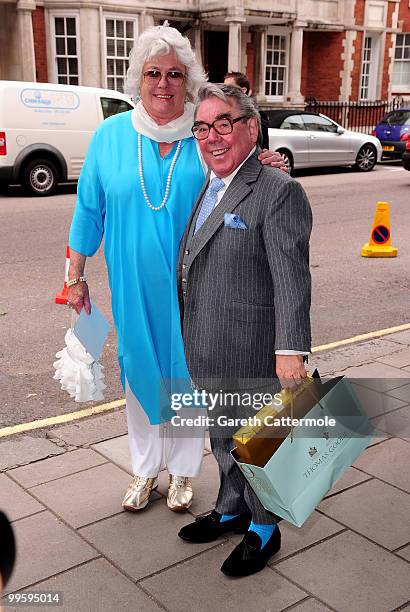 Ronnie Corbett and wife Anne Hart attend the wedding of David Walliams and Lara Stone at Claridge's Hotel on May 16, 2010 in London, England.