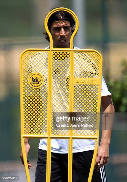 Sami Khedira of Germany is seen during the German National Team training session at Verdura Golf and Spa Resort on May 16, 2010 in Sciacca, Italy.